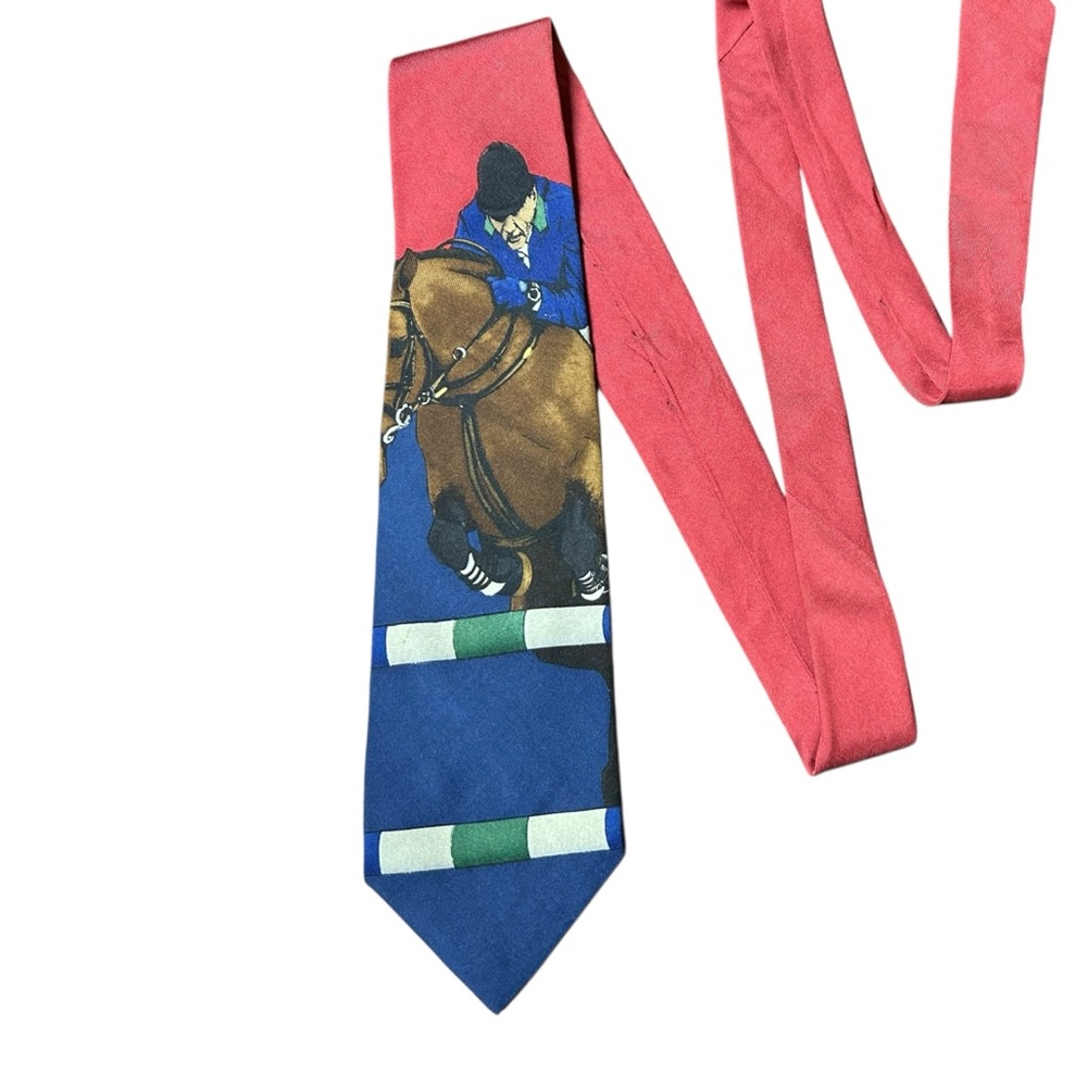 POLO Ralph Lauren show jumping necktie vintage rare silk made by hand